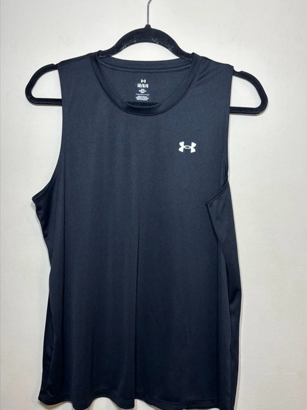 Under Armour Black Performance Sleeveless Tank with White Logo